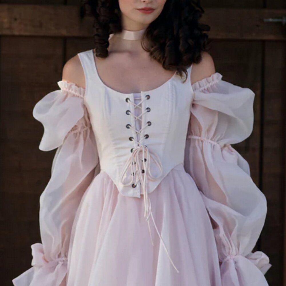 Selkie The Lickety Split Duchess Corset Blush Pink Peach - Picture 9 of 11